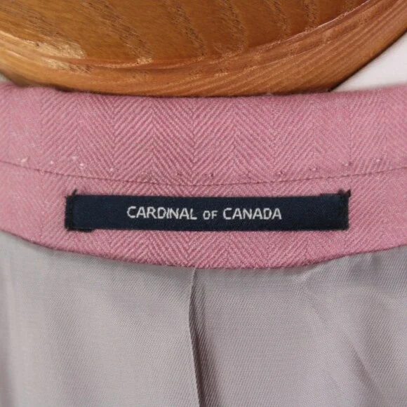 Cardinal of Canada NWT Wool / Silk Sport Coat Size 40R US In Pink Herringbone
